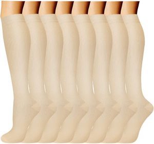 ACTINPUT 15-20 mmHg Women & Men Recovery Compression Socks, 8-Pair