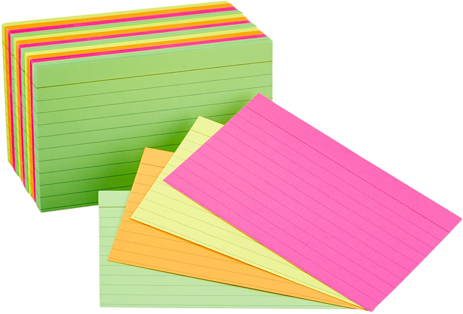 AmazonBasics Color-Coded 3 x 5 Index Flash Cards, 300-Count