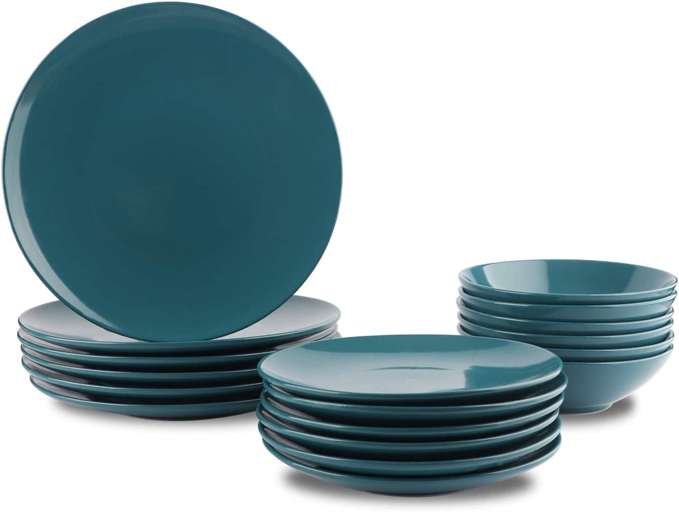 AmazonBasics Stoneware Freezer Safe Everyday Dinnerware Set