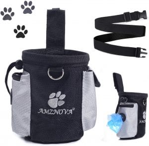 AMZNOVA 2-In-1 Drawstring Closure Dog Treat Bag