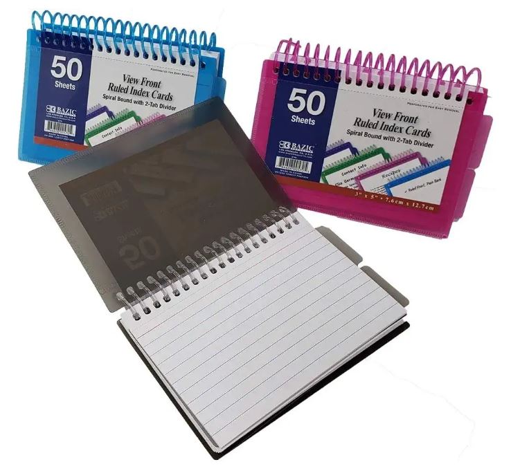B BAZIC PRODUCTS Plain Back Spiral Bound 3 x 5 Index Cards, 300-Count