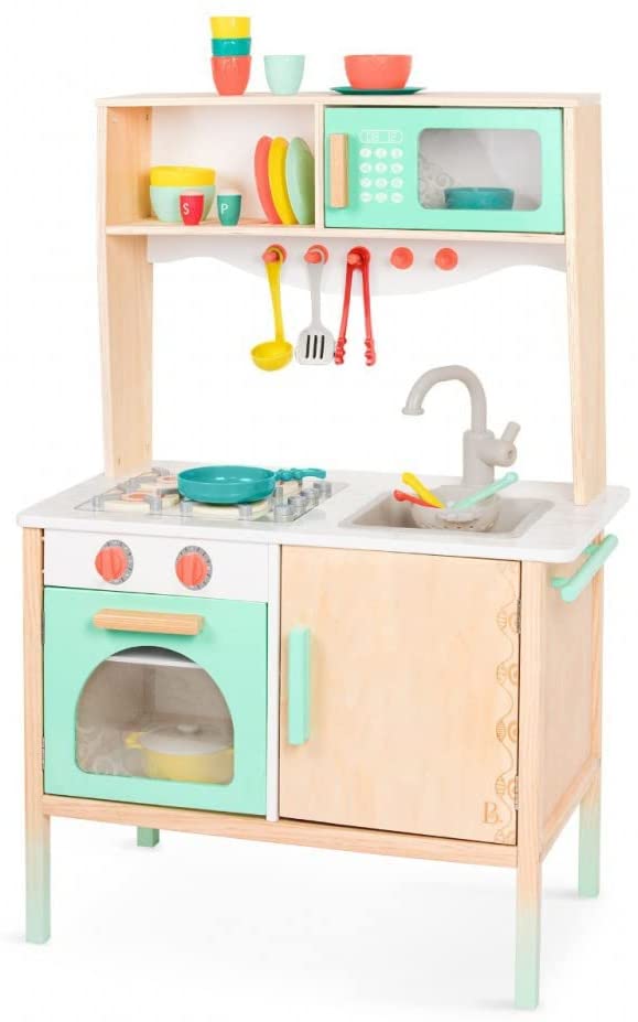 B. Toys Retro Wood Play Kitchen For Kids