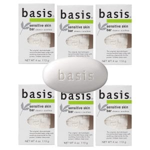 Basis Fragrance-Free Rinse Clean Bar Soap, 6-Pack