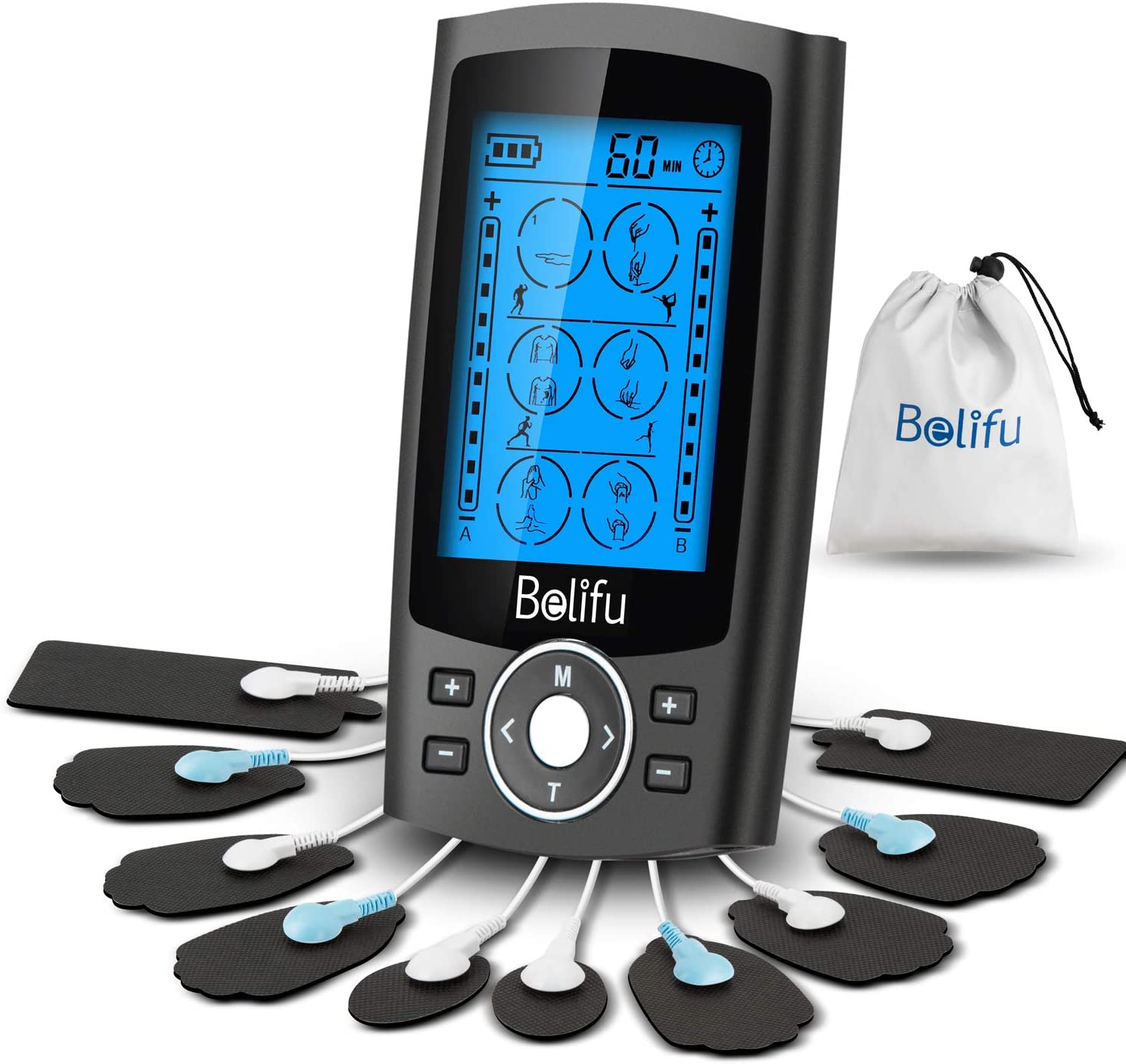 Belifu Portable Muscle Stimulator & Pulse Massager Tens Unit