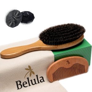 Belula Boar Bristle Hair Brush & Comb Set