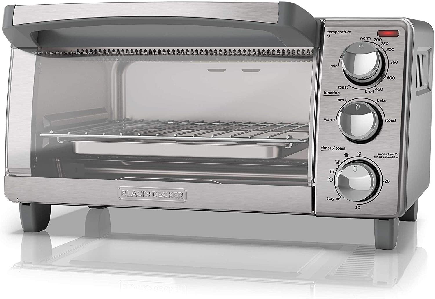 BLACK+DECKER TO1760SS 4-Slice Stainless Steel Countertop Toaster Convection Oven