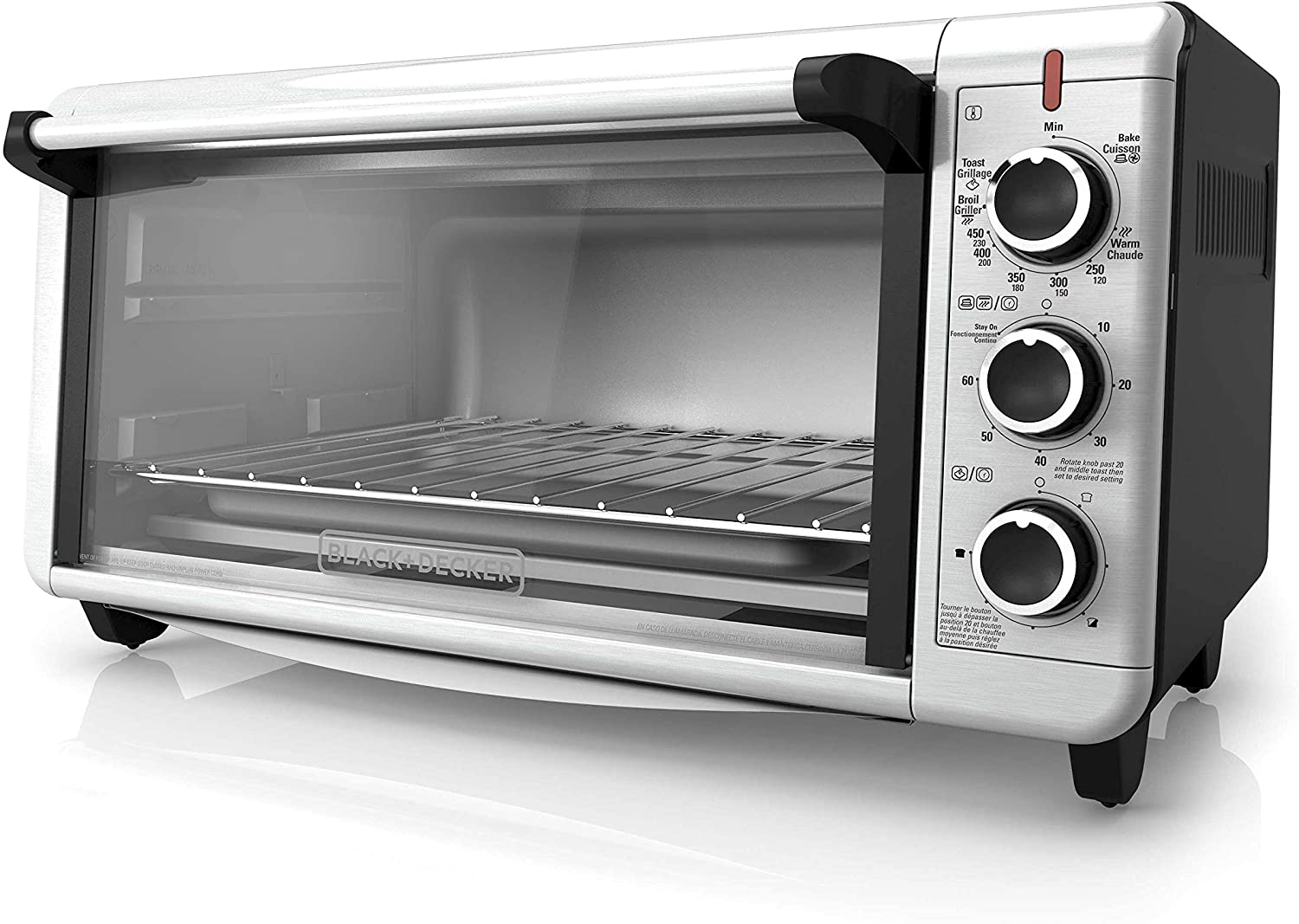 BLACK+DECKER TO3240XSBDM 8-Slice Stainless Steel Countertop Toaster Oven
