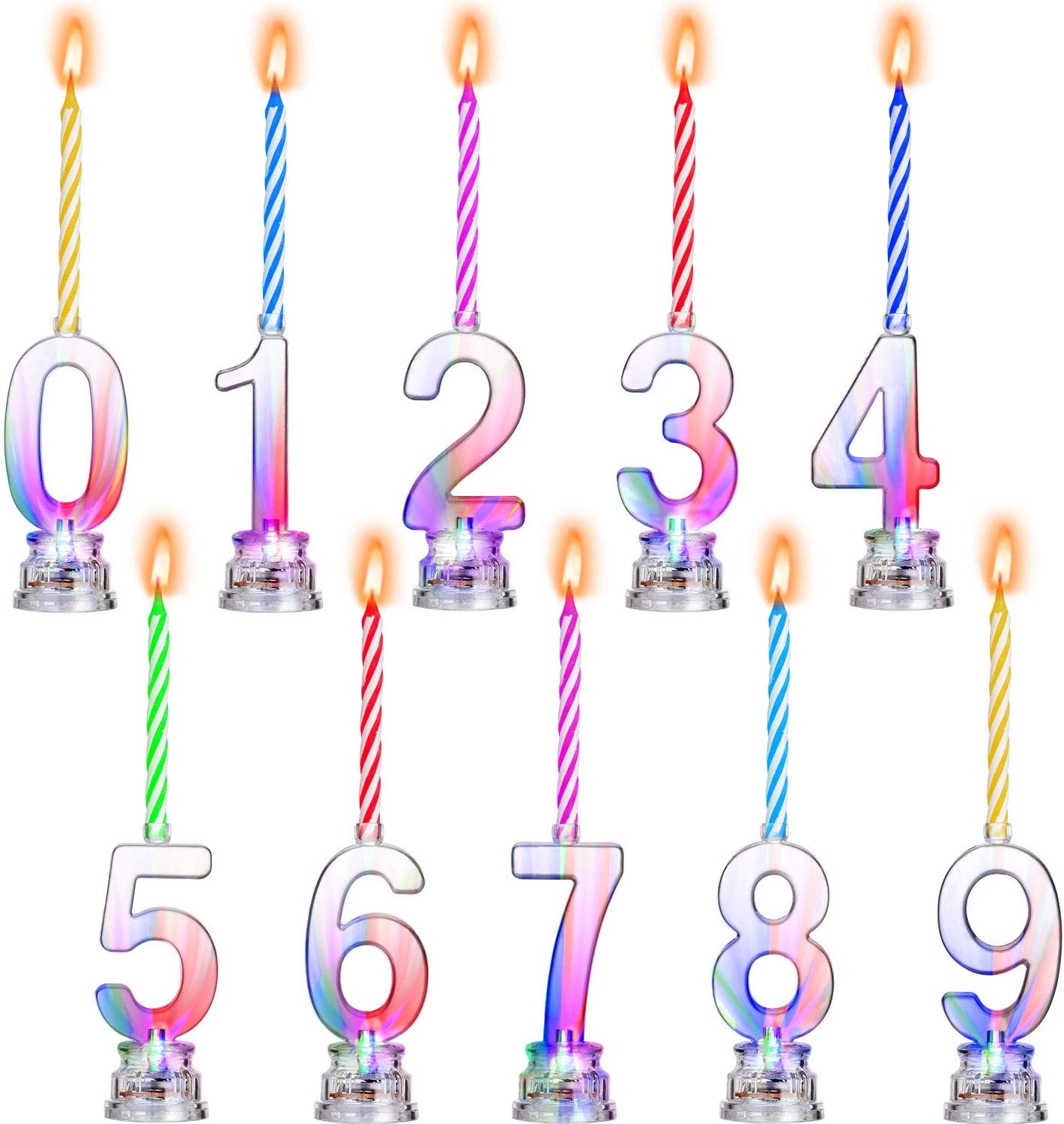 Boao Numbers 0-9 Birthday Candles For Kids, 40-Piece