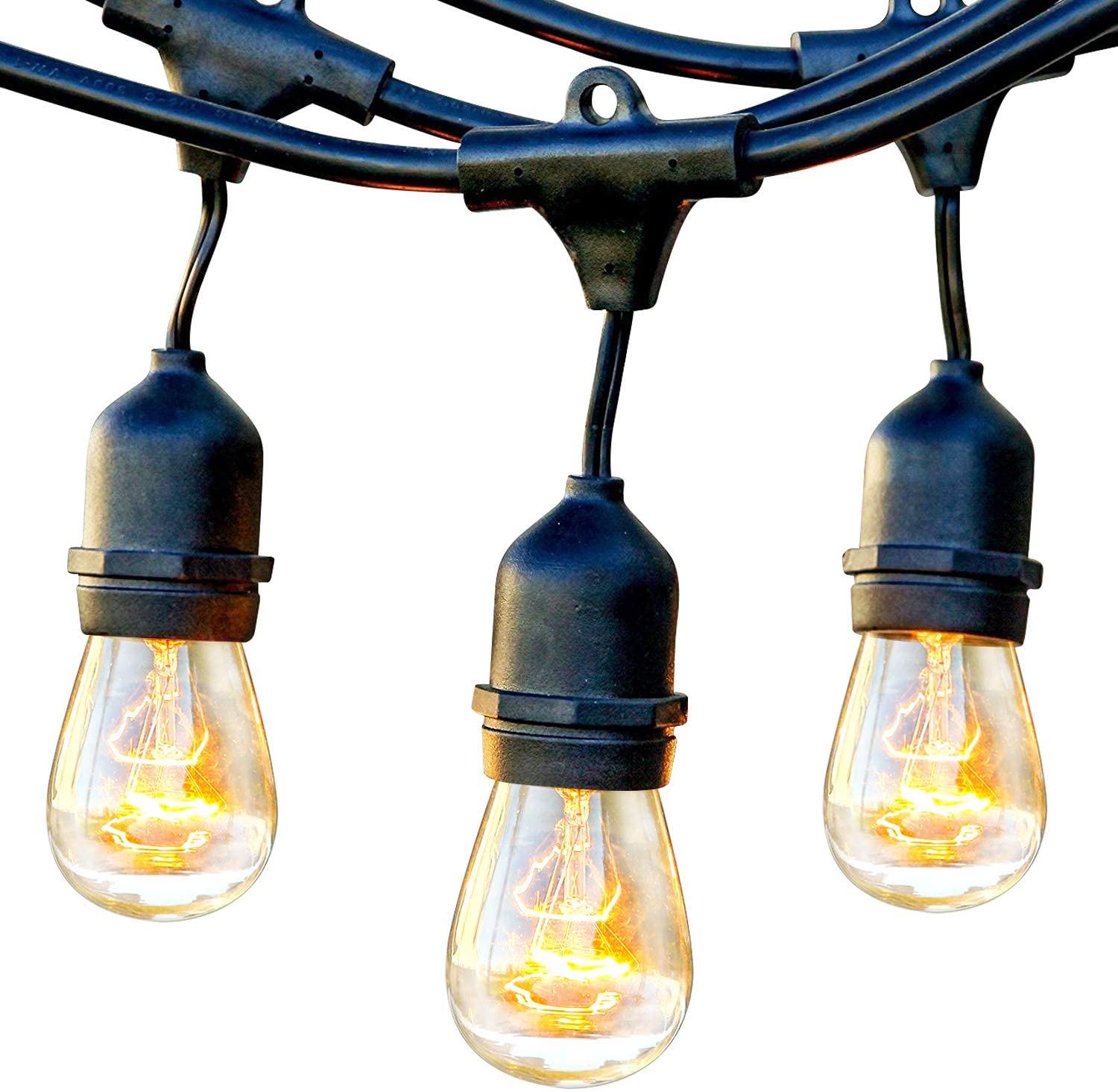 Brightech Ambience Pro Electric Outdoor Edison String Lights, 48-Feet