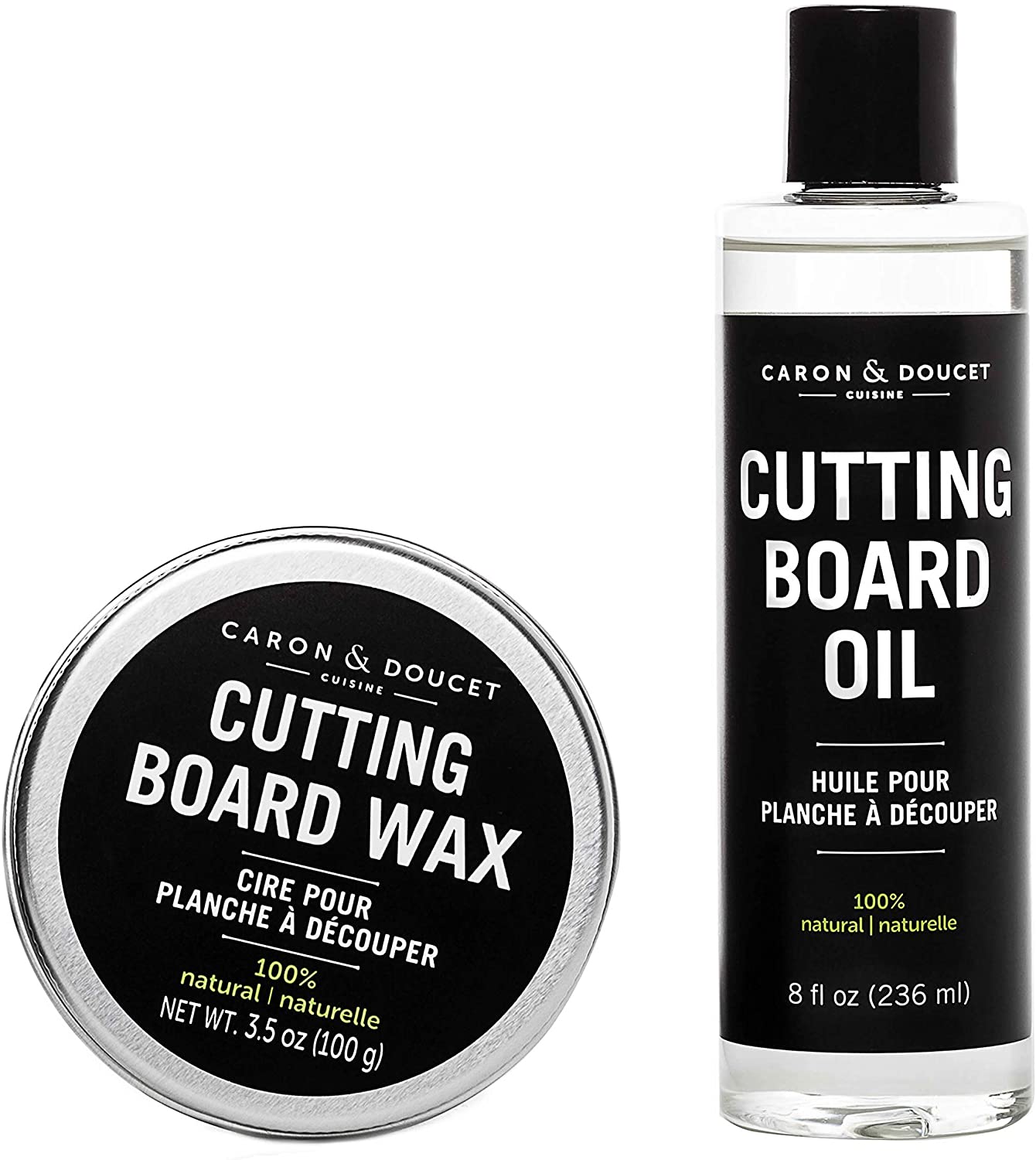 Caron & Doucet Butcher Block & Cutting Board Conditioning Oil & Finishing Wax Bundle