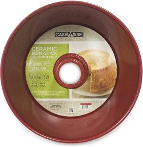 casaWare Ceramic Angel Food Cake Pan 9.5-Inch