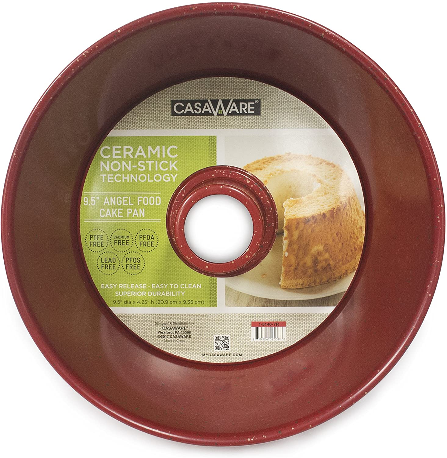 casaWare Ceramic Angel Food Cake Pan 9.5-Inch