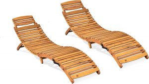 Christopher Knight Home Acacia Outdoor Lounge Chairs, Set Of 2