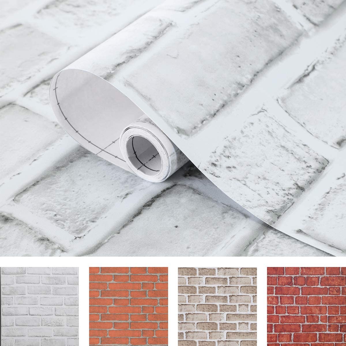 Coavas Grey Brick Wallpaper Peel & Stick Window Film