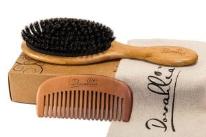 Dovahlia Boar Bristle & Comb Hair Brush Set