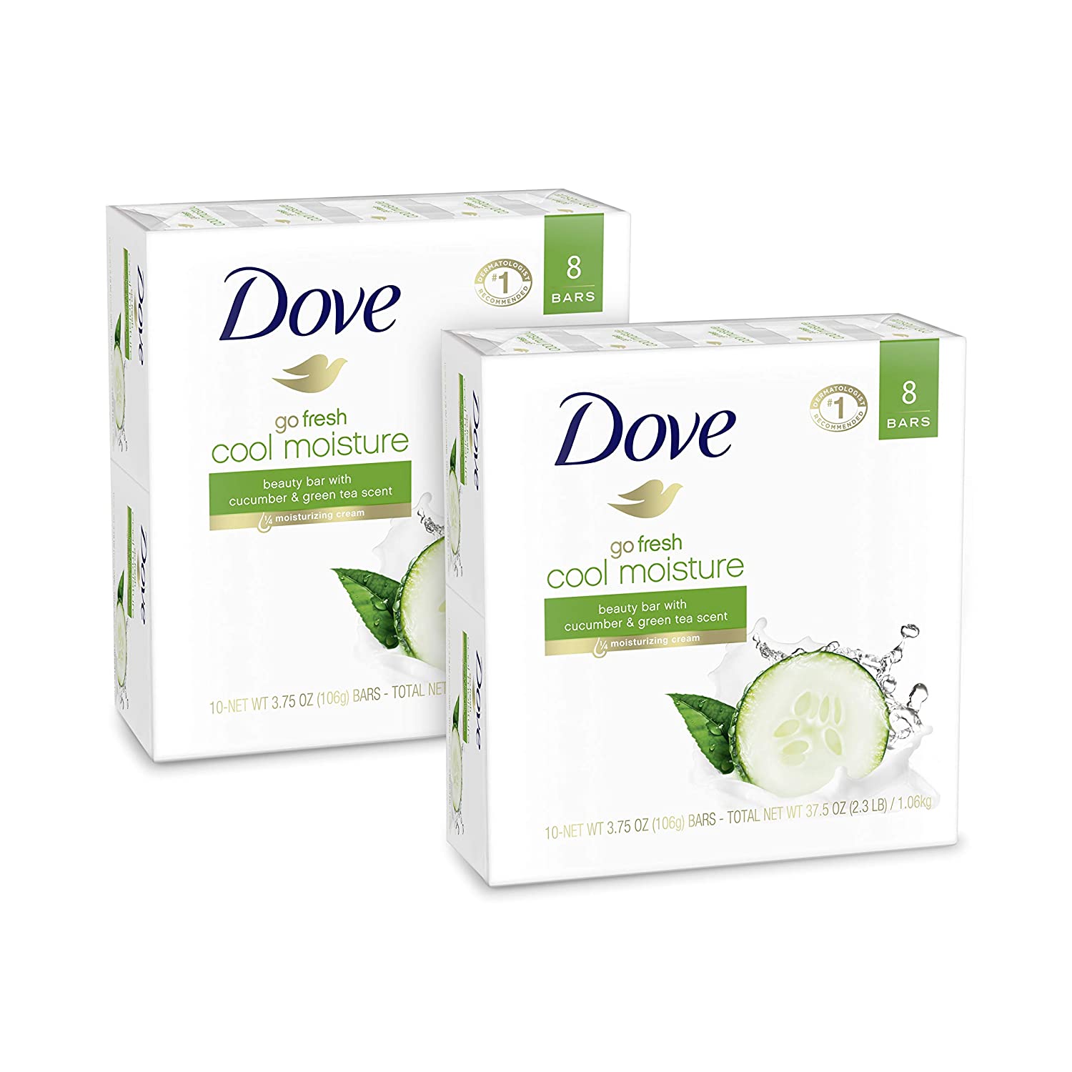 Dove Go Fresh Cucumber & Green Tea Bar Soap, 16-Pack