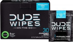 DUDE Products Plant-Sourced Fibers Wet Wipes For Adults, 30-Count