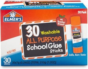 Elmer’s All Purpose School Glue Sticks, 30-Count