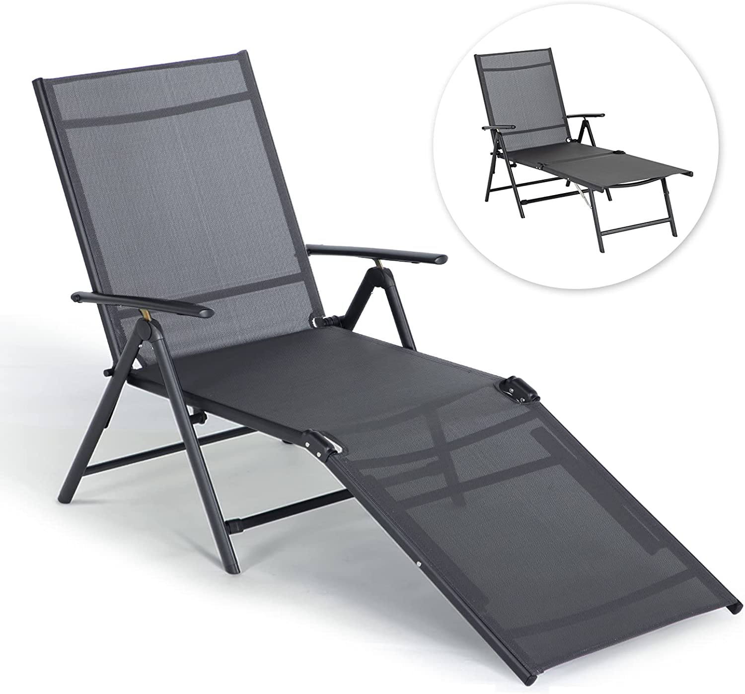 Esright Easy Clean Lightweight Outdoor Chaise Lounge Chair