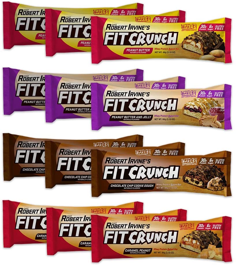 FITCRUNCH Variety Pack Whey Protein Bar, 12-Count