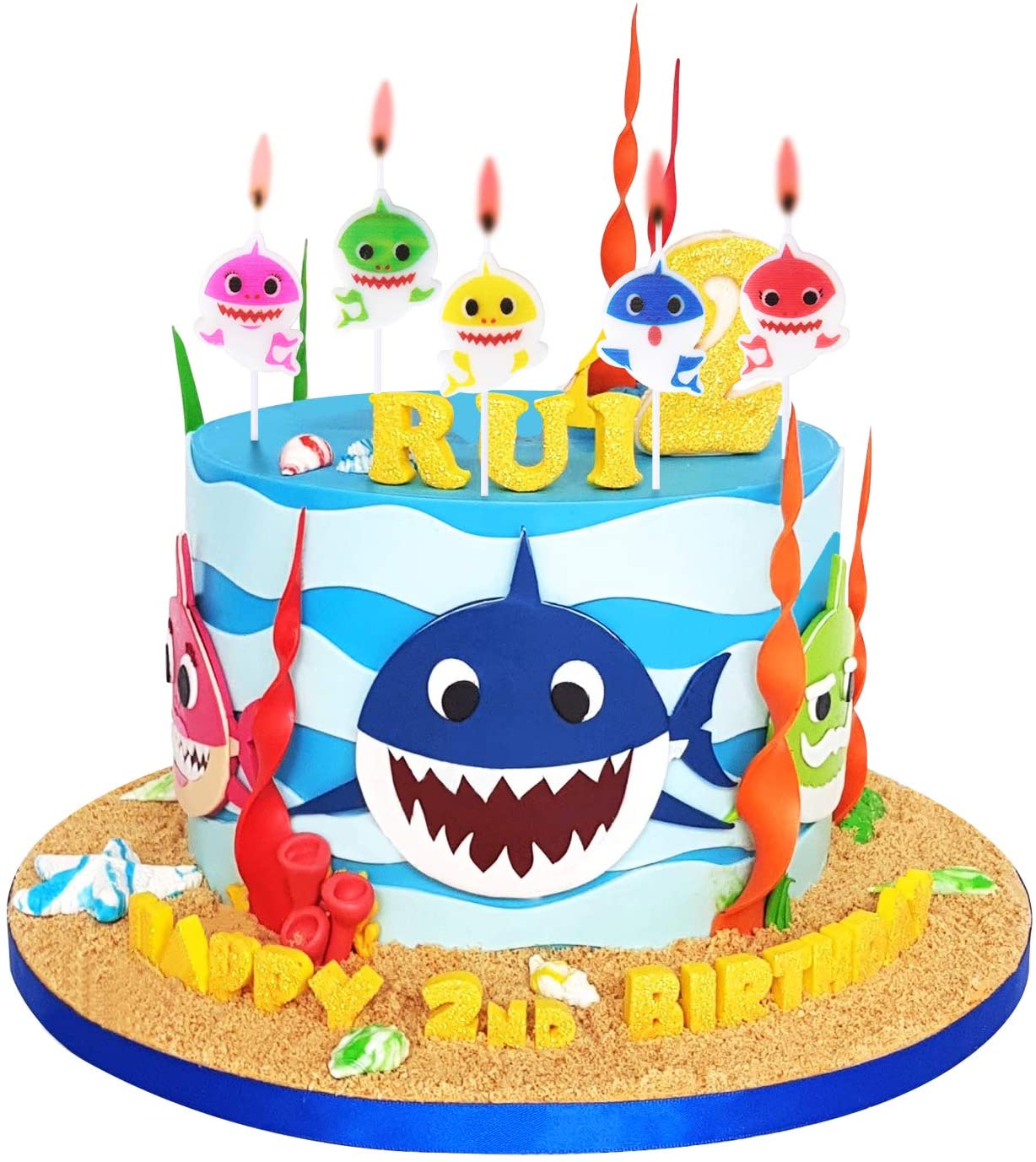 Grabo Baby Shark Birthday Candles For Kids