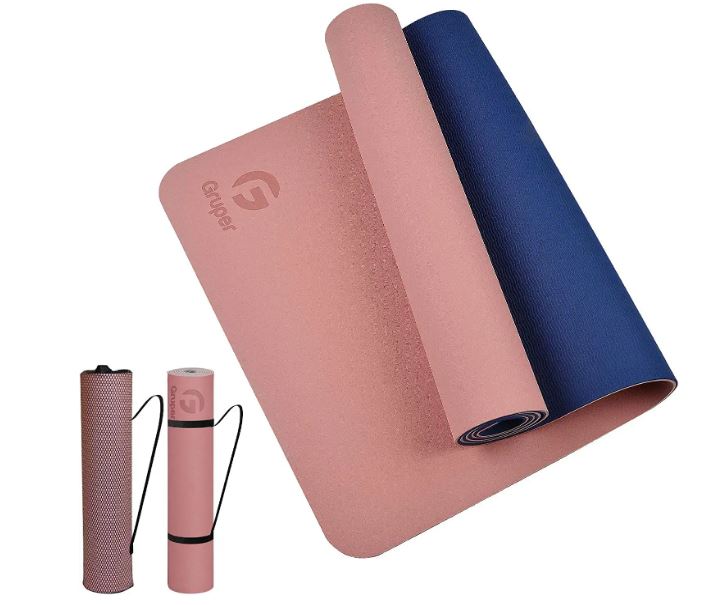 6mm Pilates & Floor Exercises 72x24 Extra-Thick TPE Yoga Fitness Mat with Carrying Strap Textured Non-Slip Surface for All Types of Yoga Oudort Yoga Mats Non-Slip Exercise Mat,1/4-Inch 
