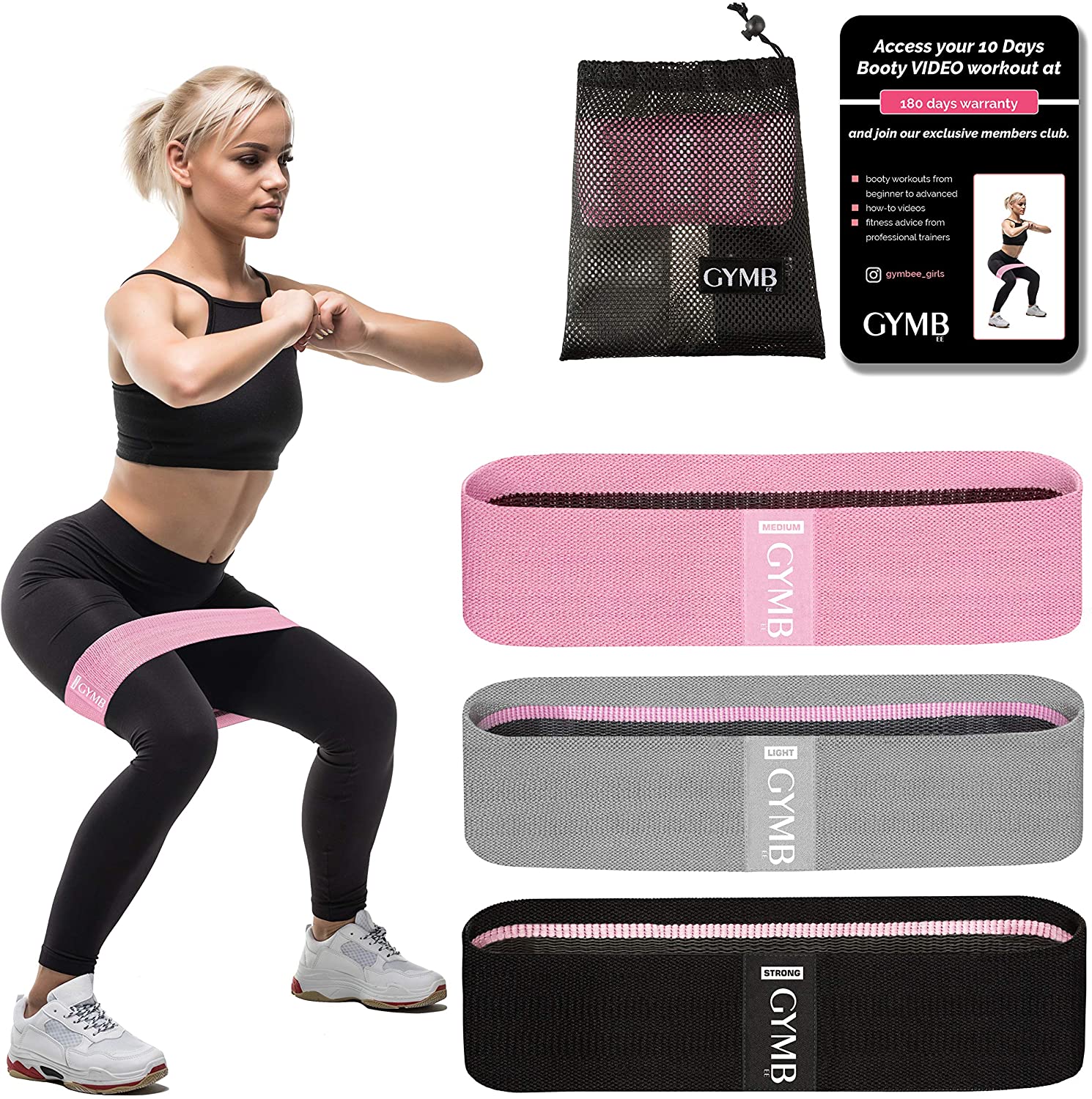 5Pack Resistance Bands Workout Loop Legs Exercise CrossFit Fitness Yoga Booty 