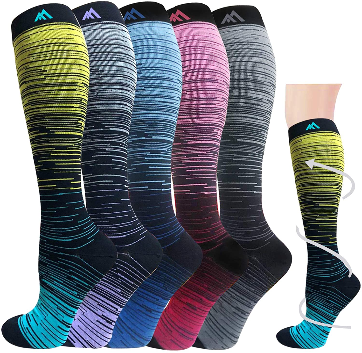 Hi Clasmix 20-30 mmHg Graduated Knee-High Compression Socks For Women