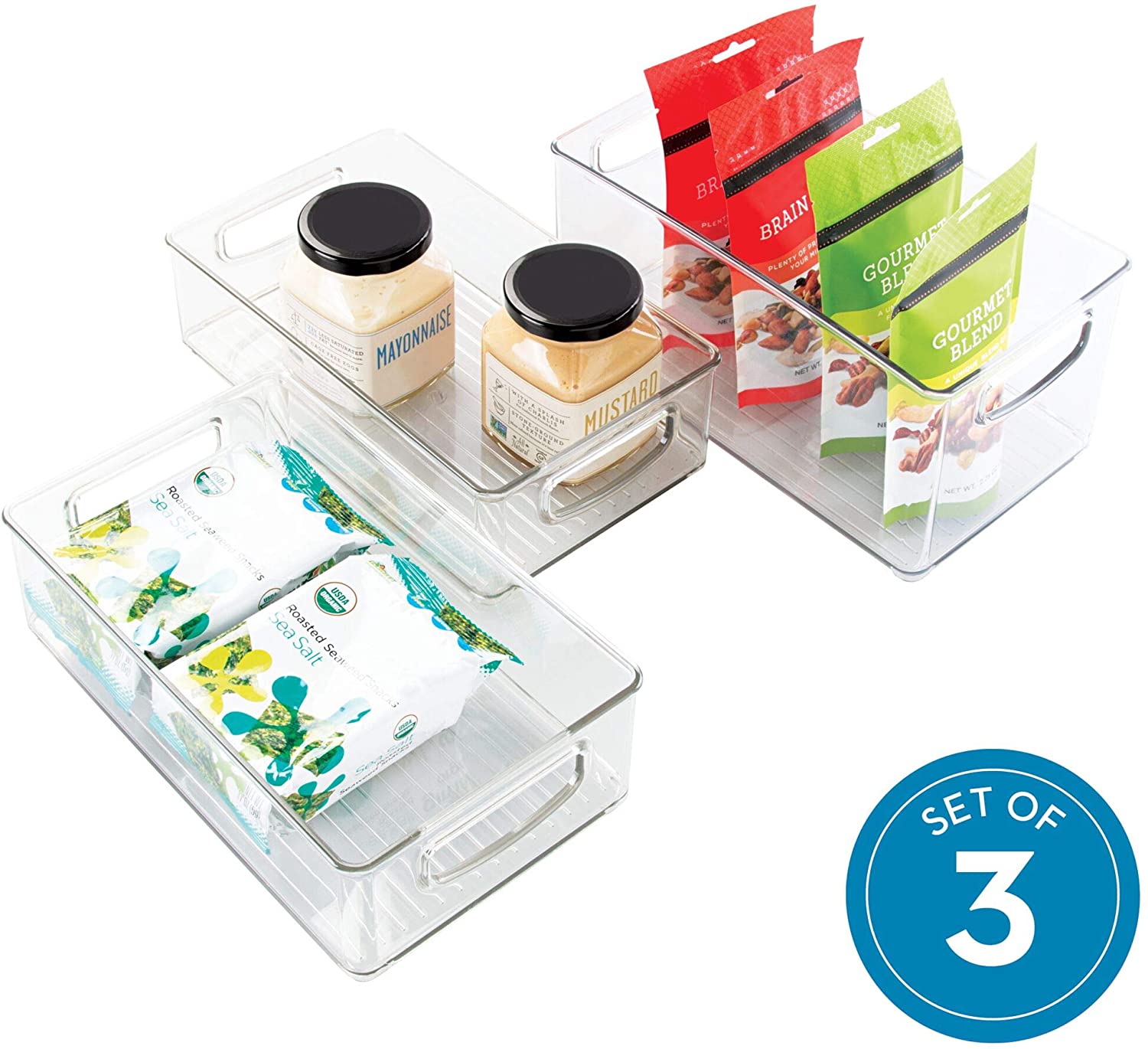 iDesign BPA-Free Plastic Storage Bin Set, 3-Pack