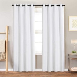 jinchan Insulated 100% White Blackout Curtains