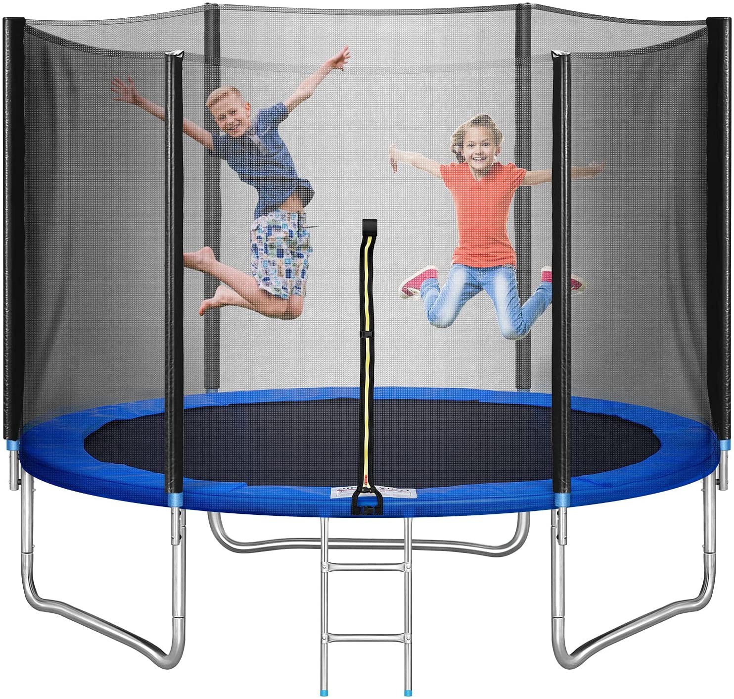 JINS&VICO Safety Enclosure Spring Jump Trampoline, 10-Feet