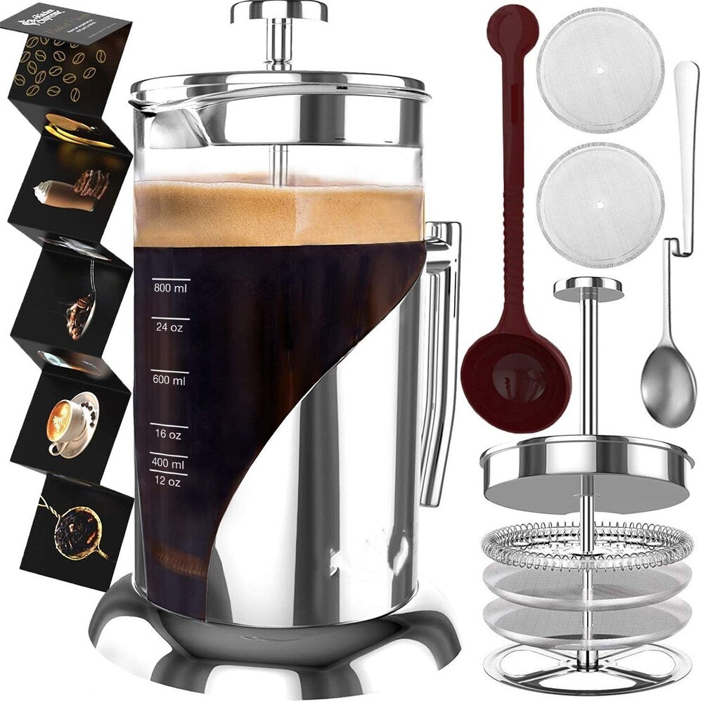 Kitchen Supreme Heat-Resistant Glass French Press, 34-Ounce