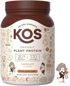 KOS Organic Plant Based Protein Powder, Chocolate