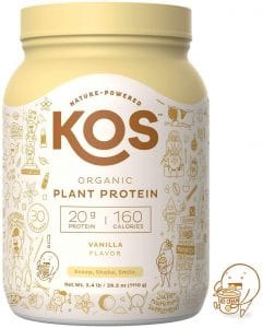 KOS Organic Plant Based Protein Powder, Vanilla