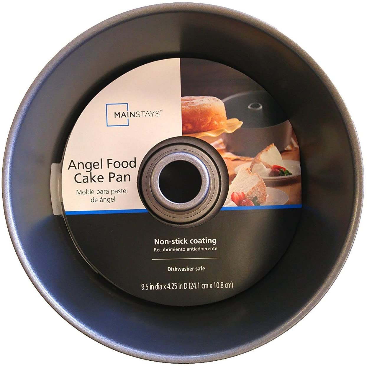 Mainstays Carbon Steel Non-Stick Angel Food Cake Pan, 9.5-Inch