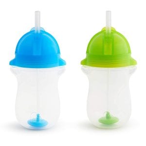 Munchkin Any Angle Click Lock Weighted Straw Sippy Cup, 2-Pack