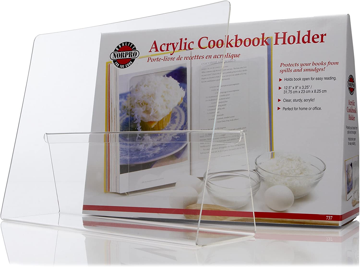 Norpro Clear Mess-Free Acrylic Cookbook Stand