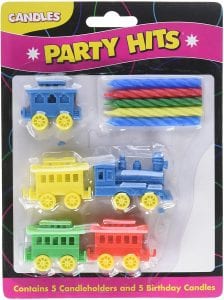 Oasis Supply Food-Safe Train Birthday Candles For Kids, 5-Piece