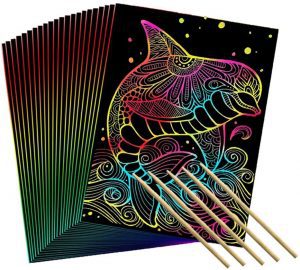 OJYUDD Scratch Paper Art Set,48 Pcs Rainbow Scratch Paper for Kids,Scratch  Art Paper,Magic Scratch Off Paper Art with 4 Stencil - Scratch Paper Art  Set,48 Pcs Rainbow Scratch Paper for Kids,Scratch Art