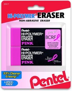 Pentel ZEH10BCBP2 Hi-Polymer Block Eraser, 2-Pack