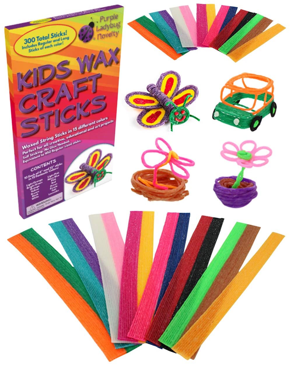 Purple Ladybug Non-Toxic Wax Craft Sticks