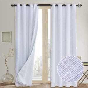 Rose Home Fashion Thermal White 100% Blackout Curtains