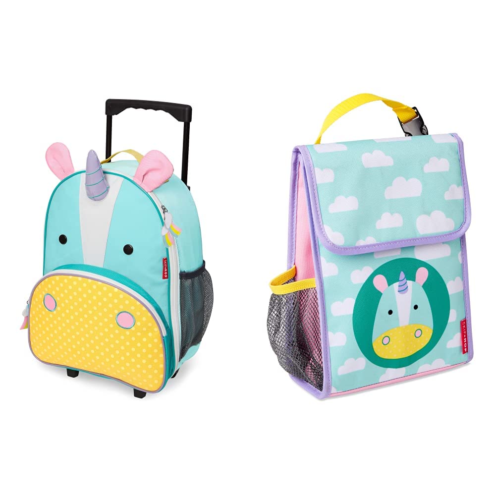 Skip Hop Unicorn Wheeled Kid’s Luggage & Lunch Box Set