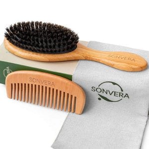 Sonerva Boar Bristle & Comb Hair Brush Set