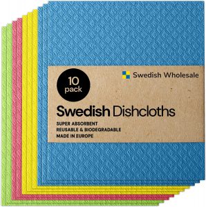 Swedish Wholesale Eco-Friendly No Odor Cellulose Dish Towels, 10-Pack