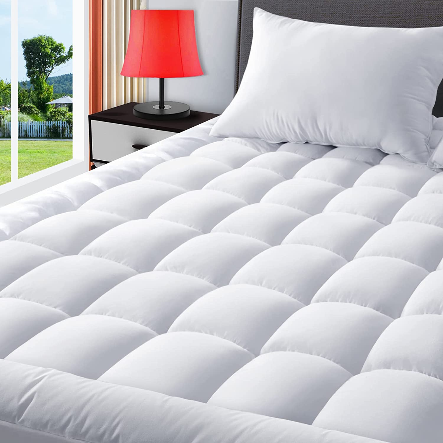 TEXARTIST Breathable Pillow Top Cooling Mattress Topper