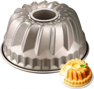 Tomods Nonstick Fluted Bundt Cake Tube Pan, 7-Inch
