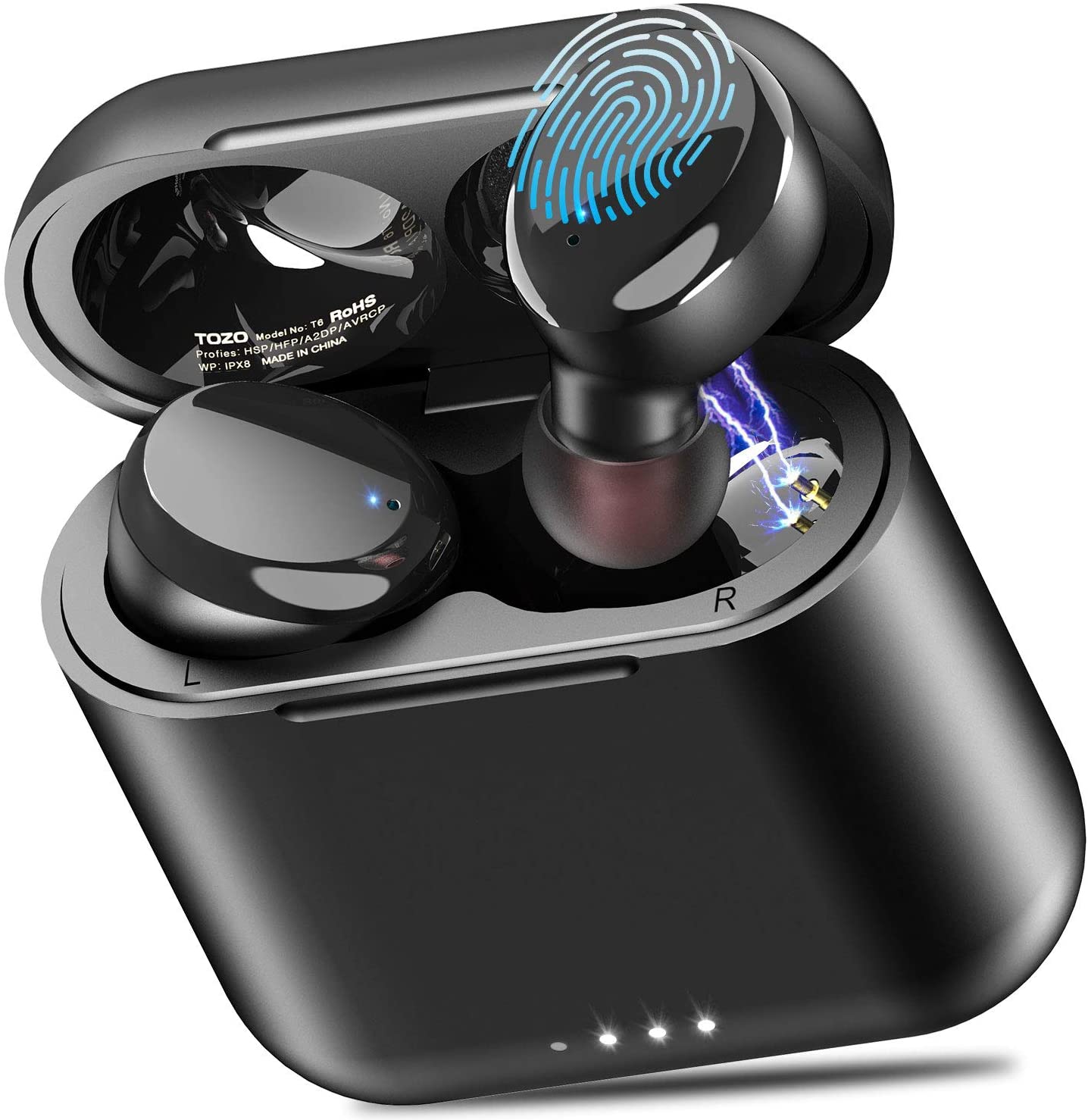 TOZO T6 True Touch Control Charging IPX8 Waterproof Wireless Headphones