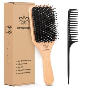 URTHEONE Boar Bristle Paddle Hairbrush & Comb