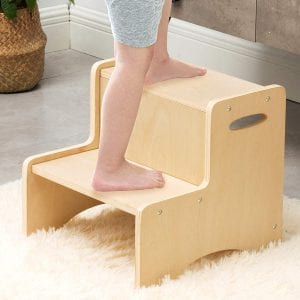 WOOD CITY Toddler Wooden Step Stool